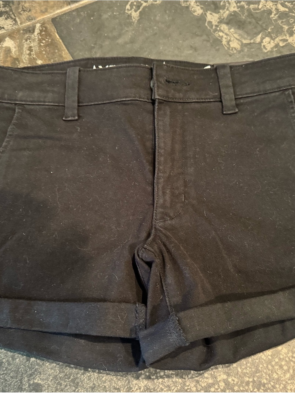 American Eagle Outfitters Black Cuffed Denim Shorts